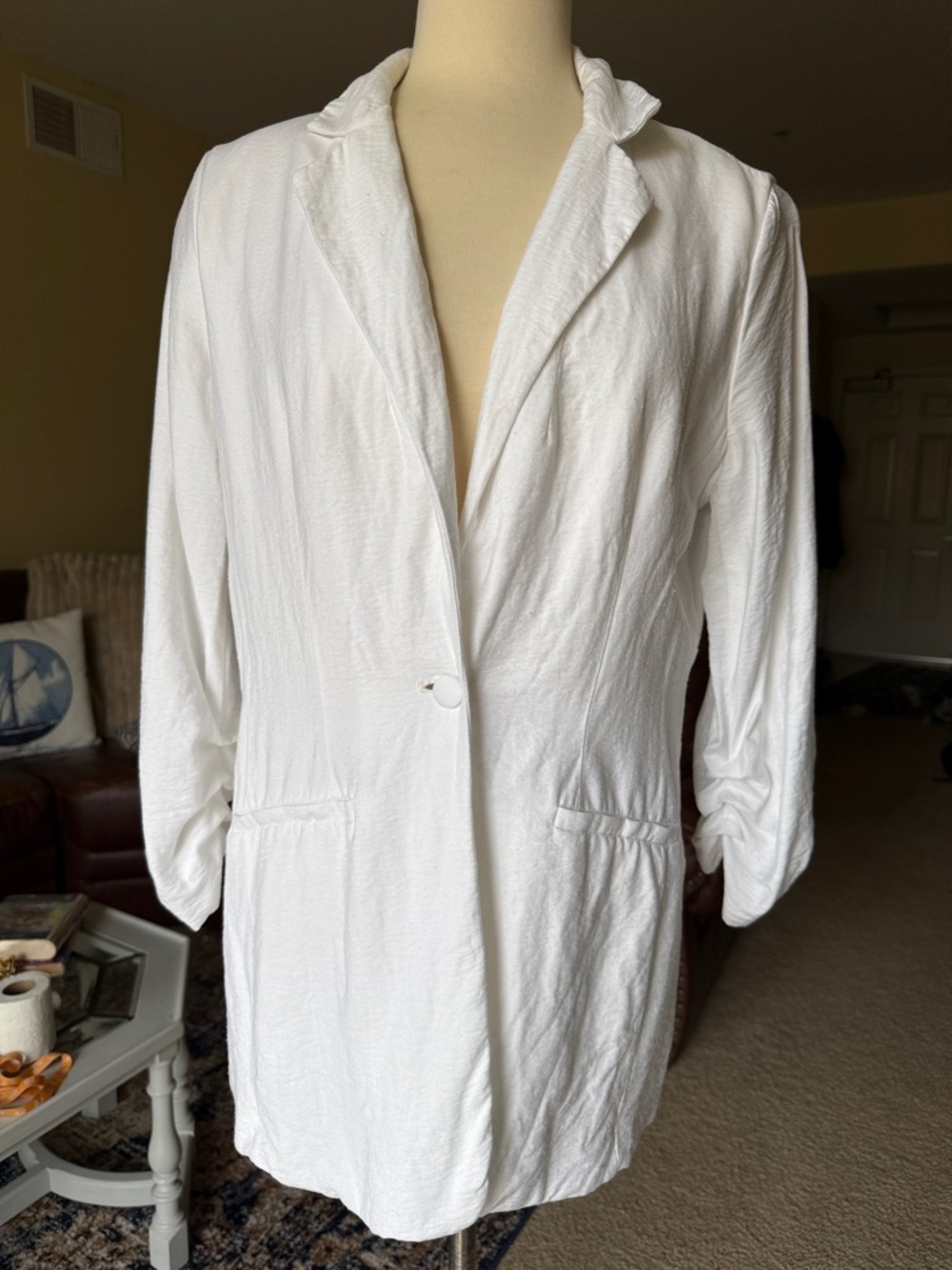Simply Vera Vera Wang White Longline Blazer Jacket